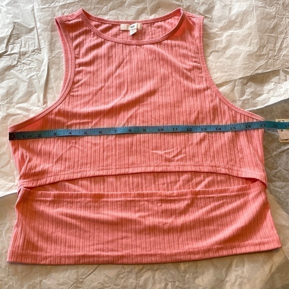New BP Nordstrom Cutout Tank Top In Pink Flamingo Size L - Picture 7 of 8